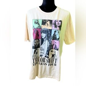 Taylor Swift The Eras Tour Official Merch Beige Tee T-Shirt Size XL